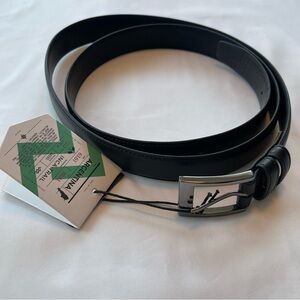 Men’s Black Leather Belt 50” NWT Mio Marino Collection